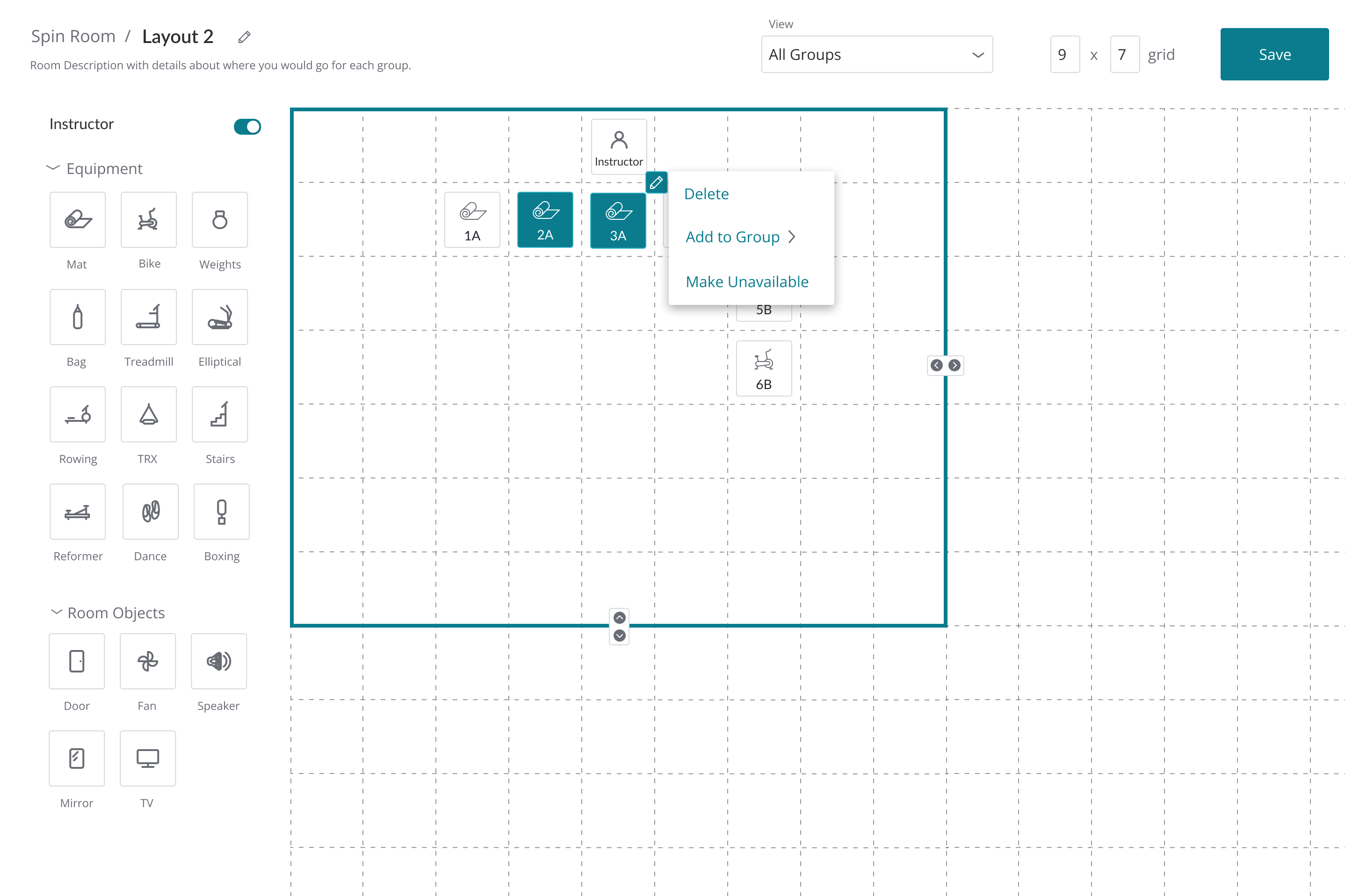 Selected spot highlighted